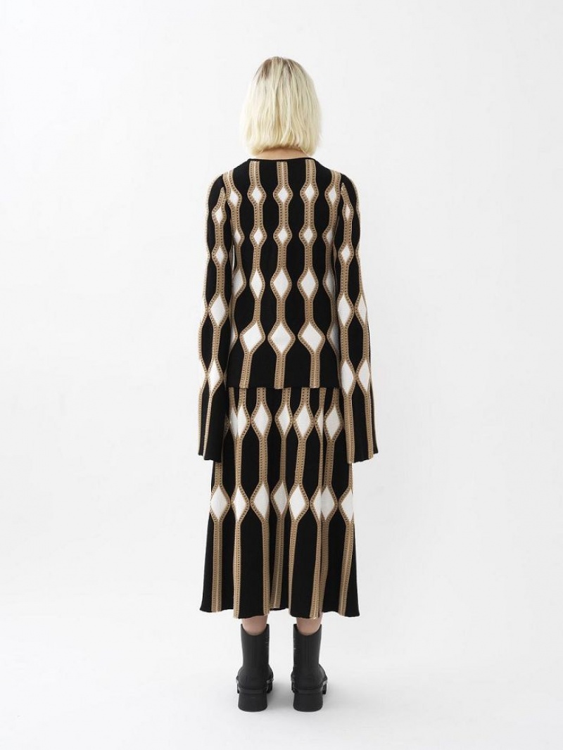 Prendas De Punto Chloe Flared Mid-length Marrom | CHE-SR13944