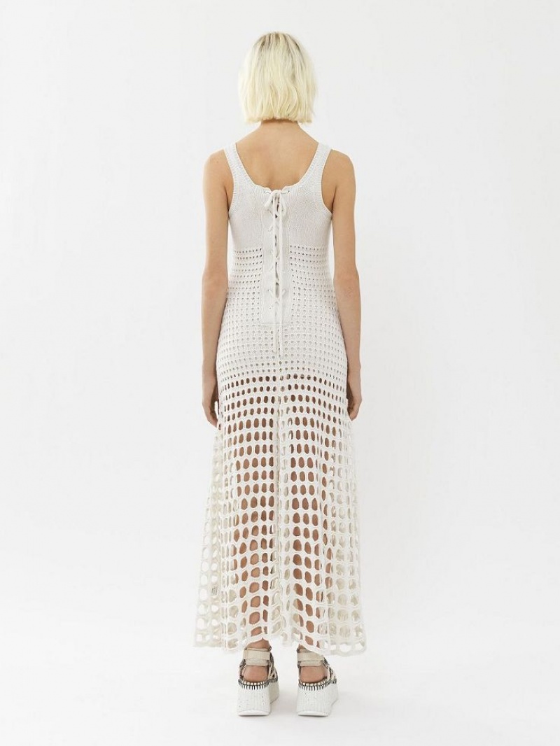 Prendas De Punto Chloe Flared Tank Blancos | CHE-SR13929
