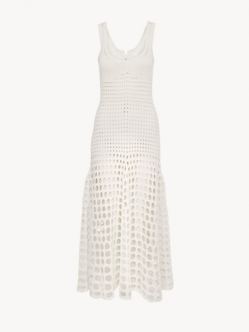 Prendas De Punto Chloe Flared Tank Blancos | CHE-SR13929