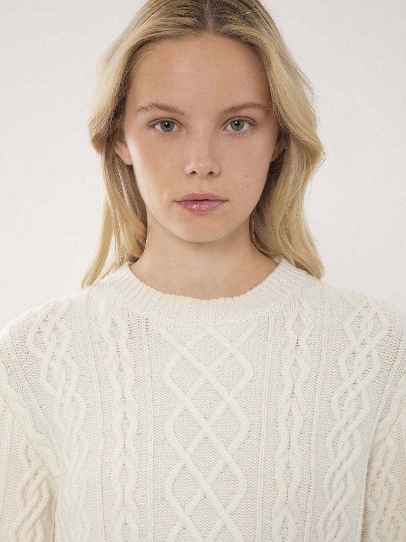 Prendas De Punto Chloe Generous Cable-knit Blancos | CHE-SR13956