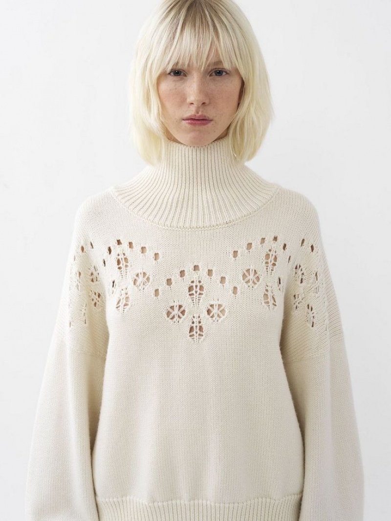 Prendas De Punto Chloe Generous High-neck Blancos | CHE-SR13943