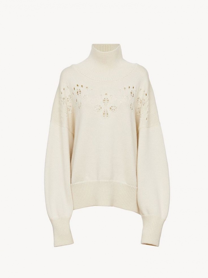 Prendas De Punto Chloe Generous High-neck Blancos | CHE-SR13943