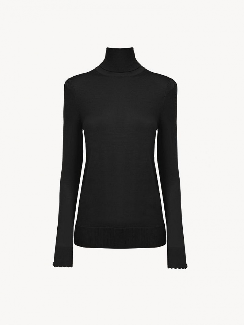 Prendas De Punto Chloe High-neck Negros | CHE-SR13925