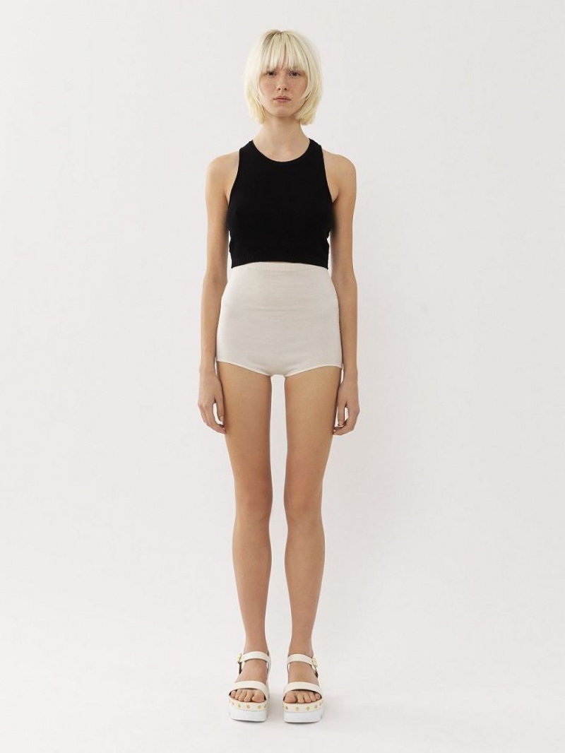 Prendas De Punto Chloe High-waisted Mini Shorts Blancos | CHE-SR13923