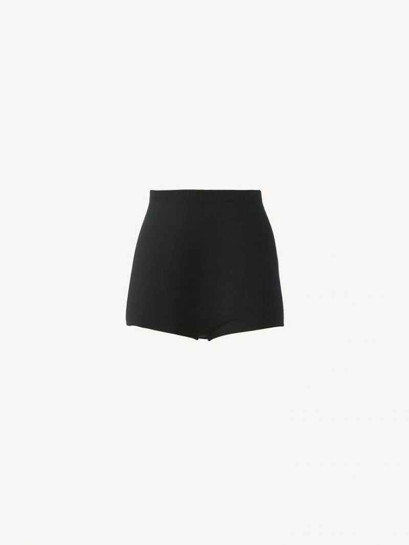 Prendas De Punto Chloe High-waisted Mini Shorts Negros | CHE-SR13924