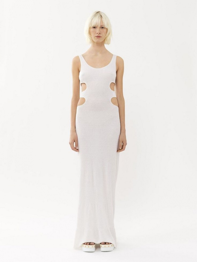 Prendas De Punto Chloe Long Tank Blancos | CHE-SR13937