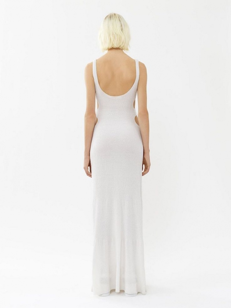 Prendas De Punto Chloe Long Tank Blancos | CHE-SR13937