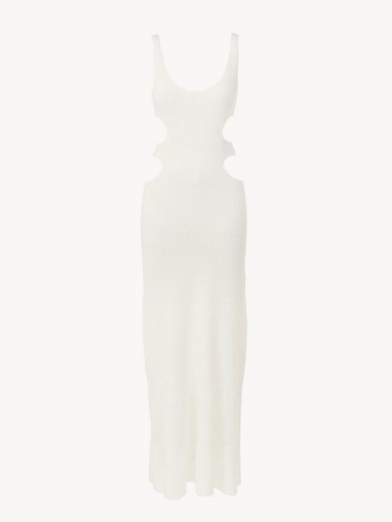 Prendas De Punto Chloe Long Tank Blancos | CHE-SR13937