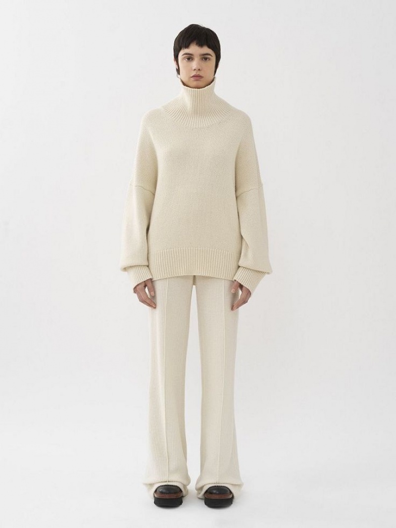 Prendas De Punto Chloe Oversized High-neck Blancos | CHE-SR13927