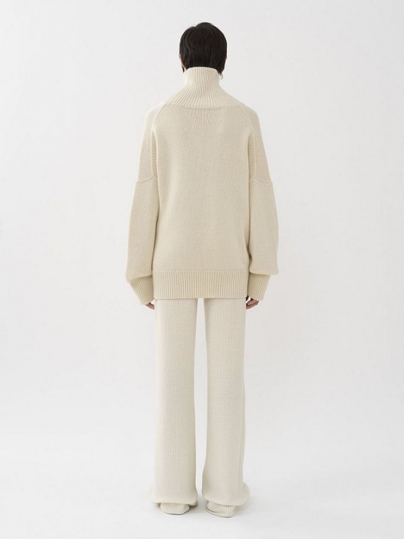 Prendas De Punto Chloe Oversized High-neck Blancos | CHE-SR13927