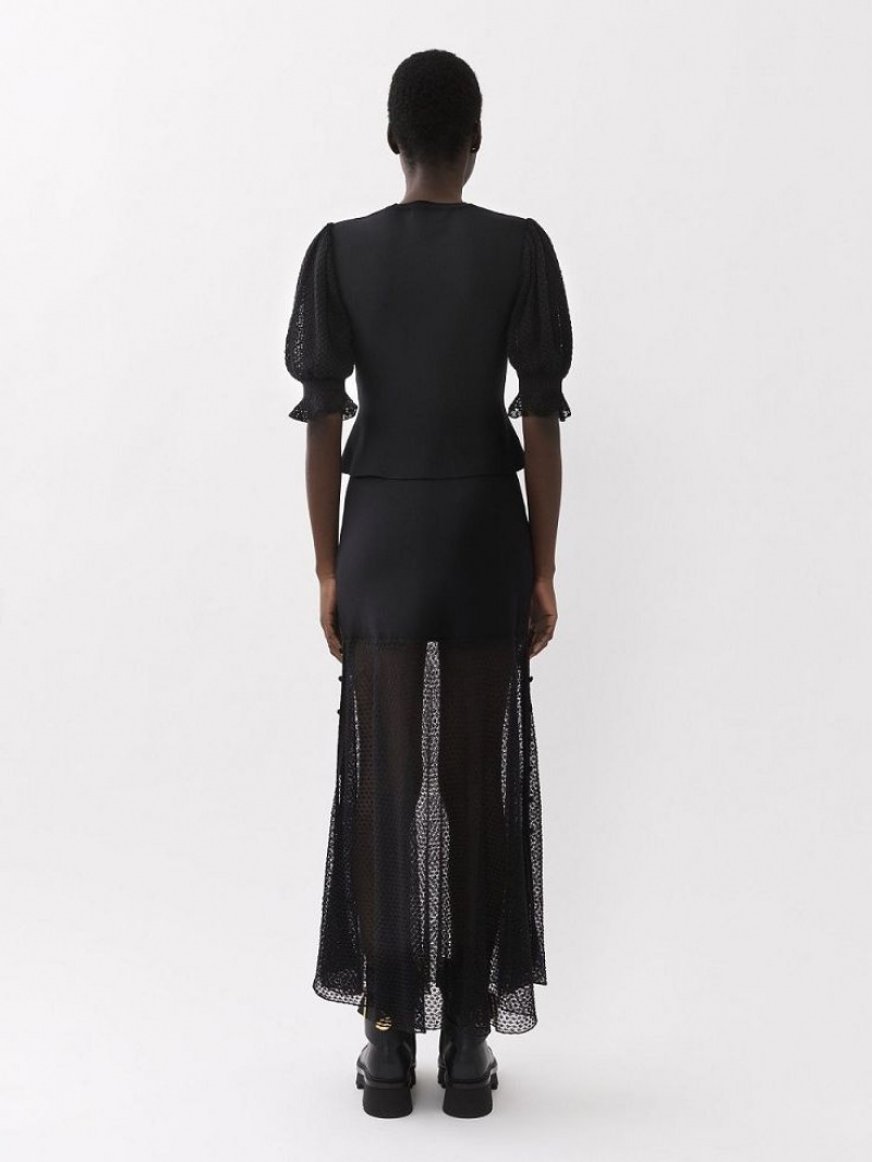 Prendas De Punto Chloe Peplum Negros | CHE-SR13920