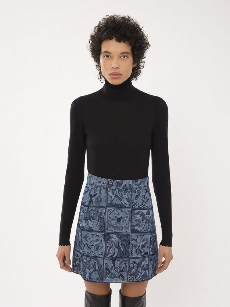 Prendas De Punto Chloe Turtleneck Negros | CHE-SR13959
