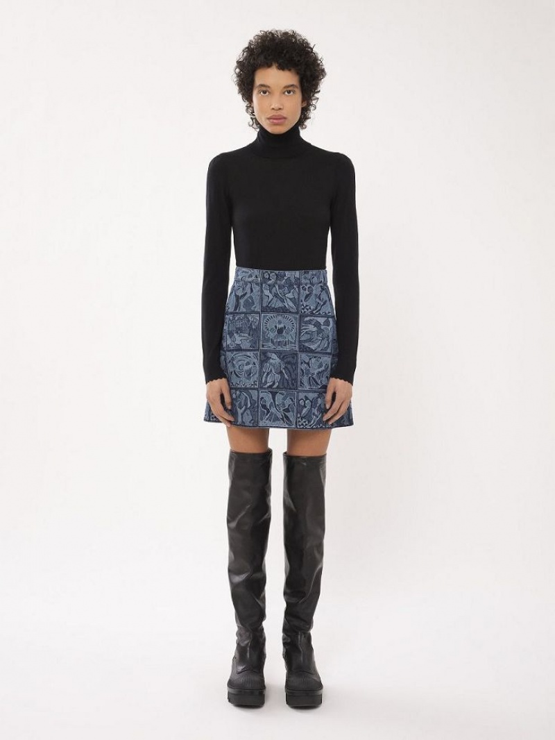 Prendas De Punto Chloe Turtleneck Negros | CHE-SR13959