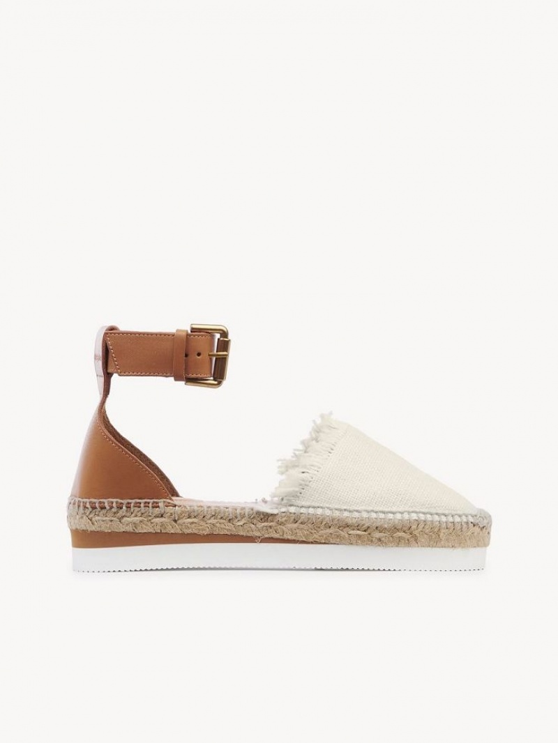 Sandalias Chloe Glyn Alpargata Blancos | CHE-SR14820