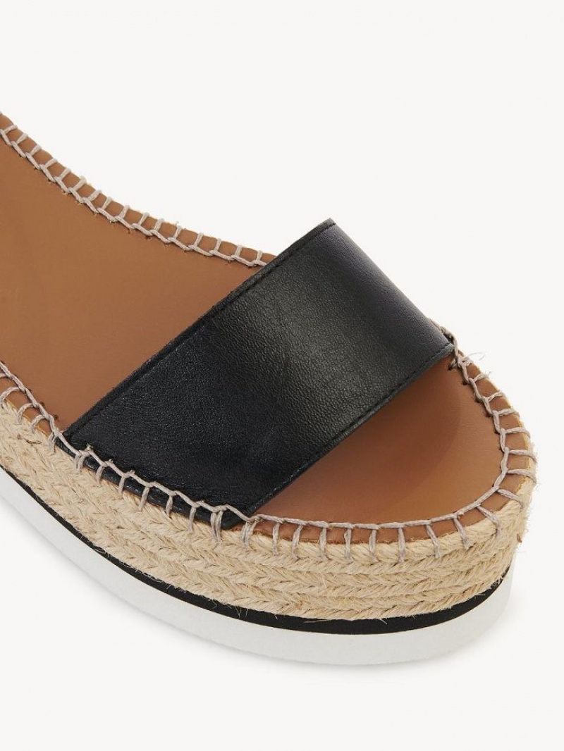 Sandalias Chloe Glyn Alpargata Negros | CHE-SR14836