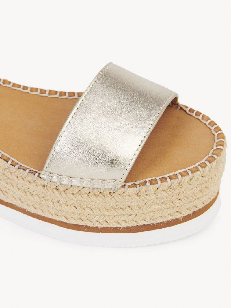Sandalias Chloe Glyn Plataforma Plateados | CHE-SR14835