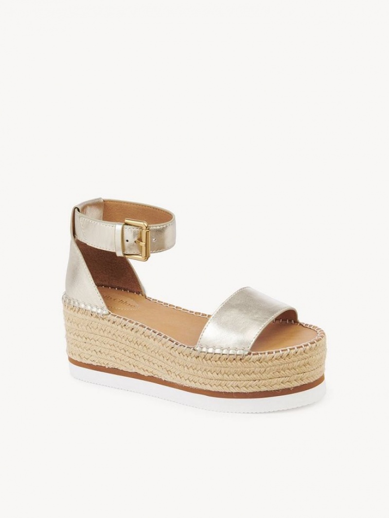 Sandalias Chloe Glyn Plataforma Plateados | CHE-SR14835