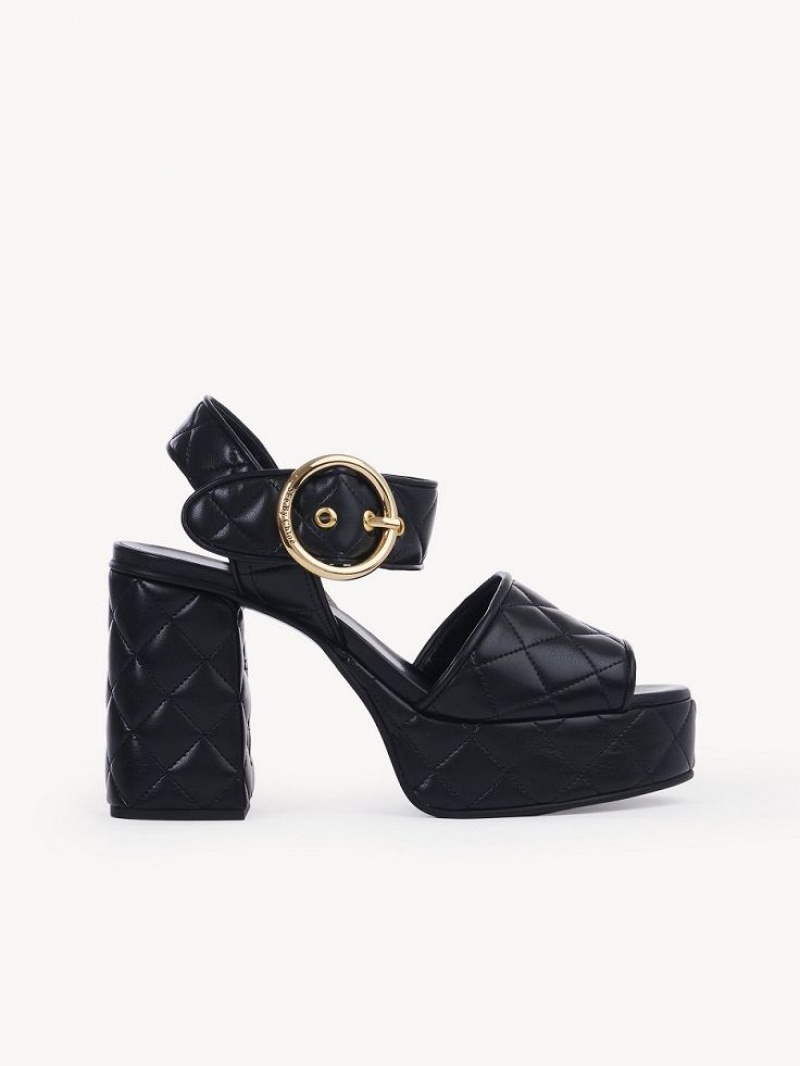 Sandalias Chloe Jodie Plataforma Negros | CHE-SR14813