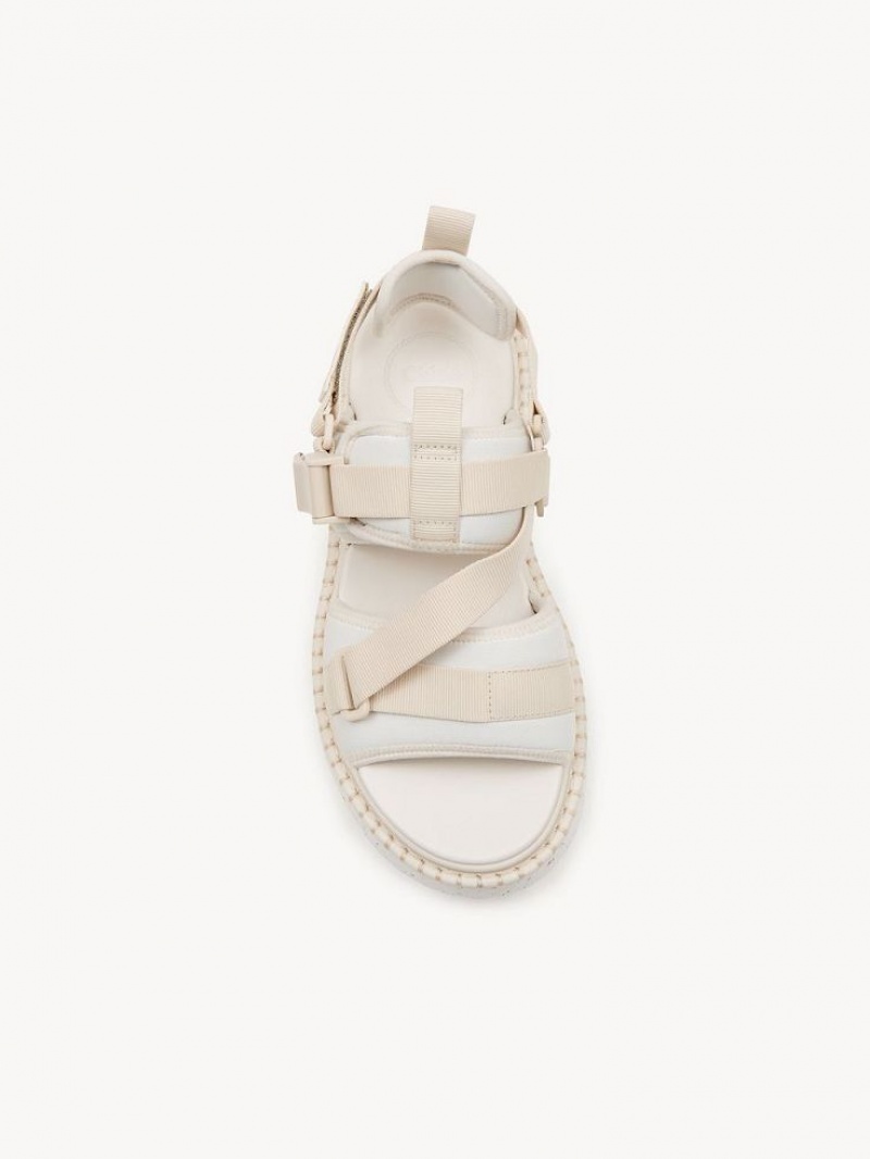 Sandalias Chloe Lilli Planos Blancos | CHE-SR14175