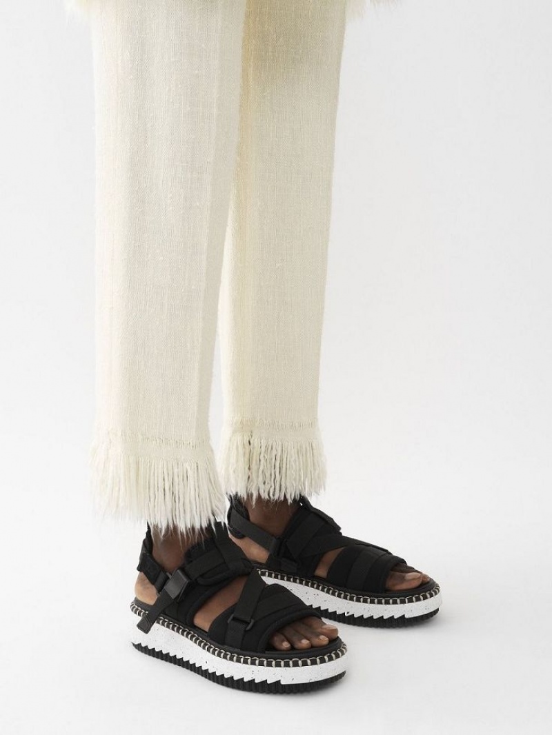 Sandalias Chloe Lilli Planos Negros | CHE-SR14170
