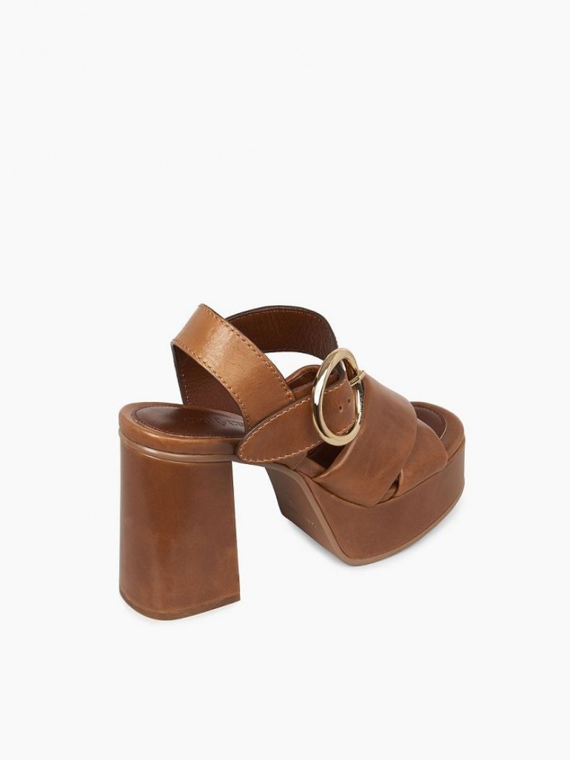 Sandalias Chloe Lyna Tacón Marrom | CHE-SR14841