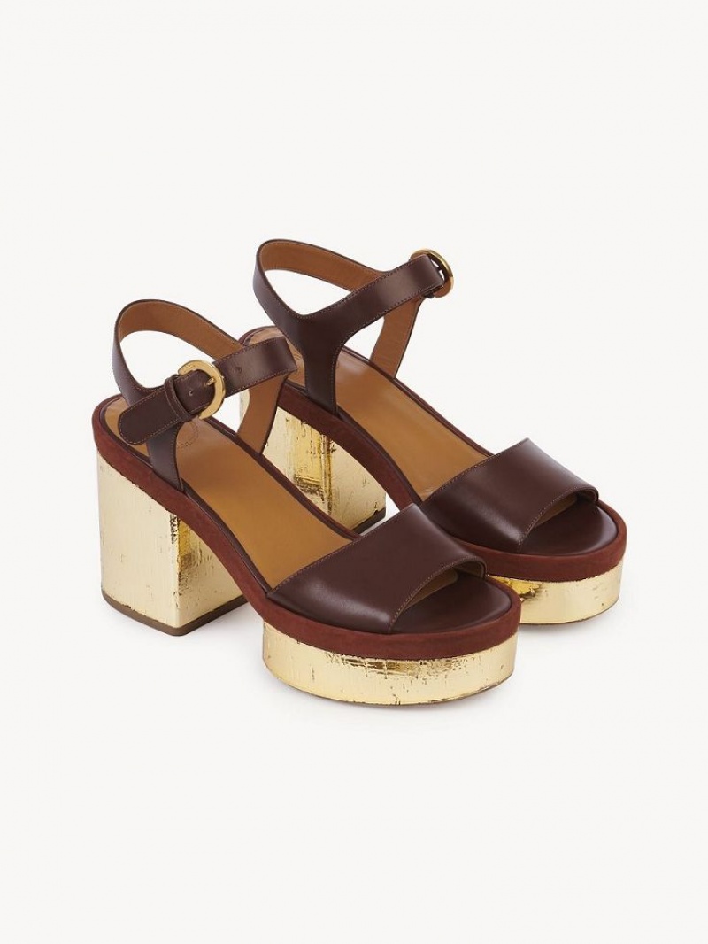 Sandalias Chloe Odina High-heel Marrom | CHE-SR14179