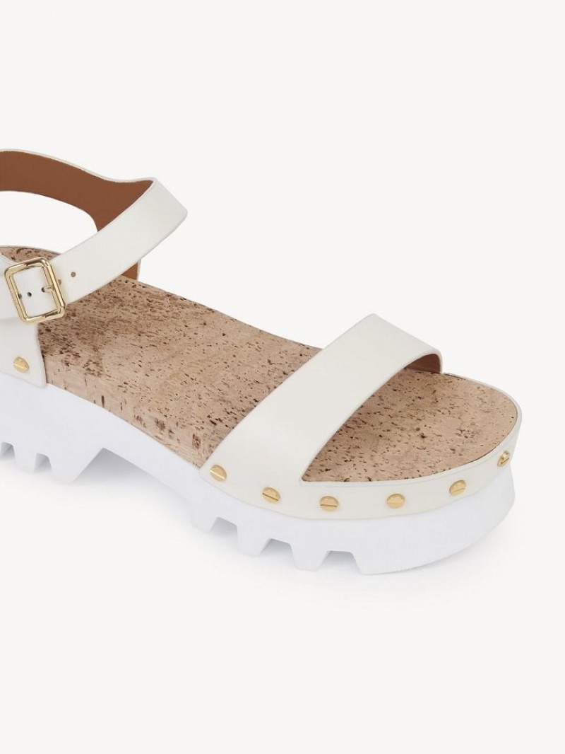 Sandalias Chloe Owena Plataforma Blancos | CHE-SR14162