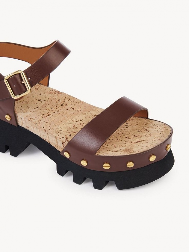 Sandalias Chloe Owena Plataforma Marrom | CHE-SR14161