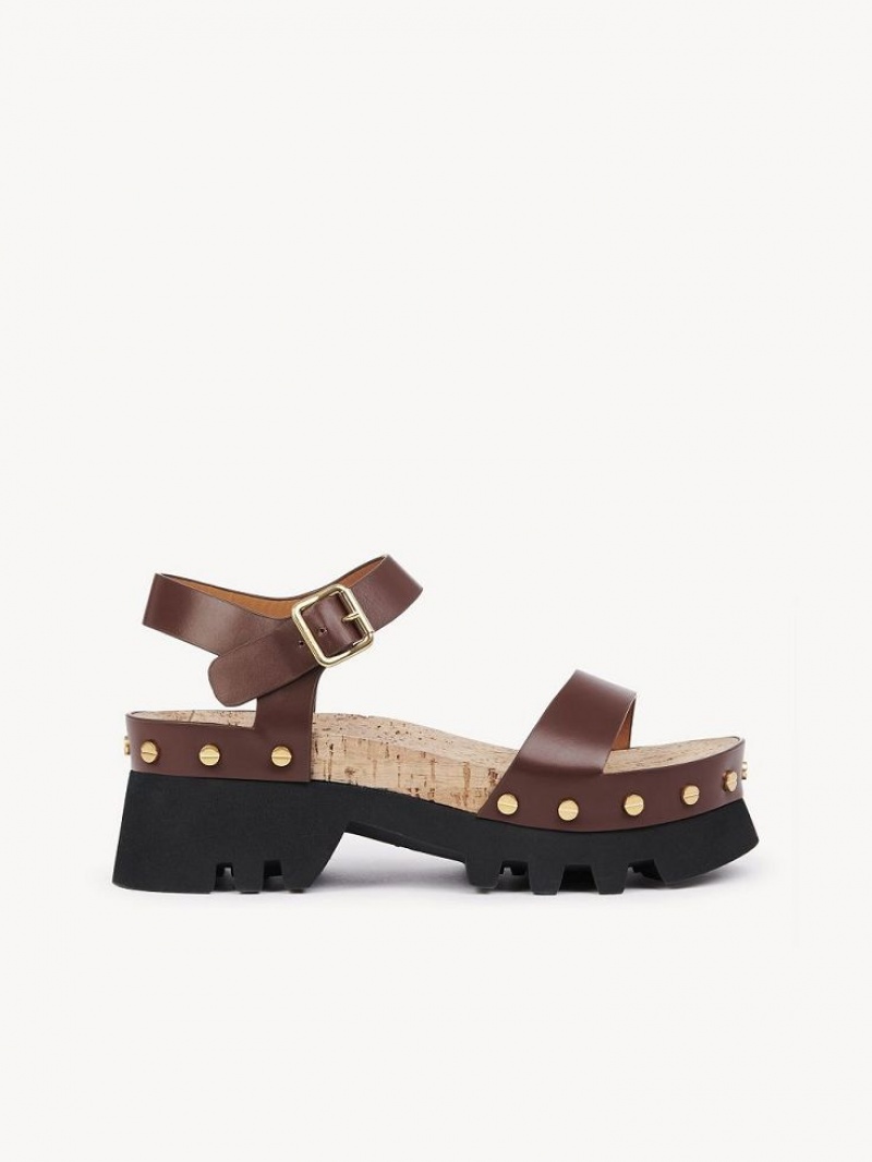Sandalias Chloe Owena Plataforma Marrom | CHE-SR14161