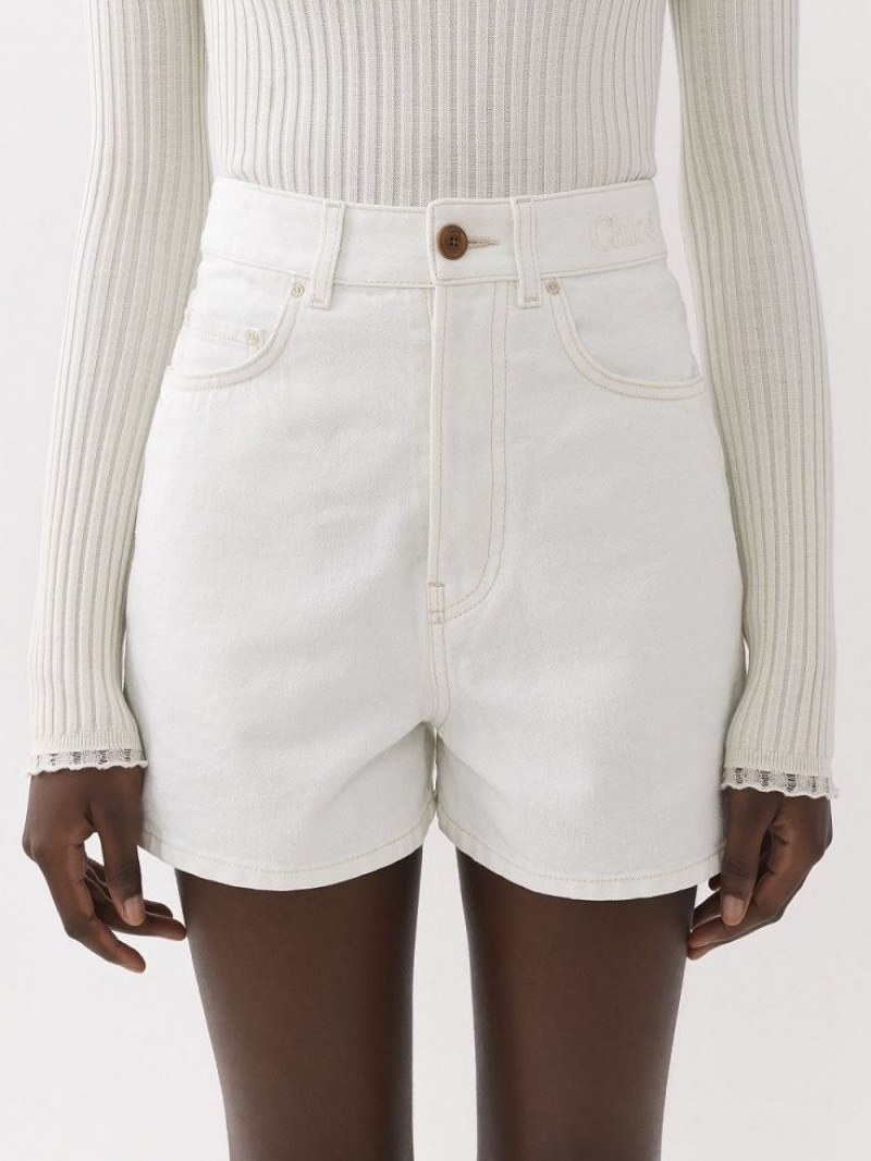 Short Chloe Dukuno Denim Blancos | CHE-SR13978