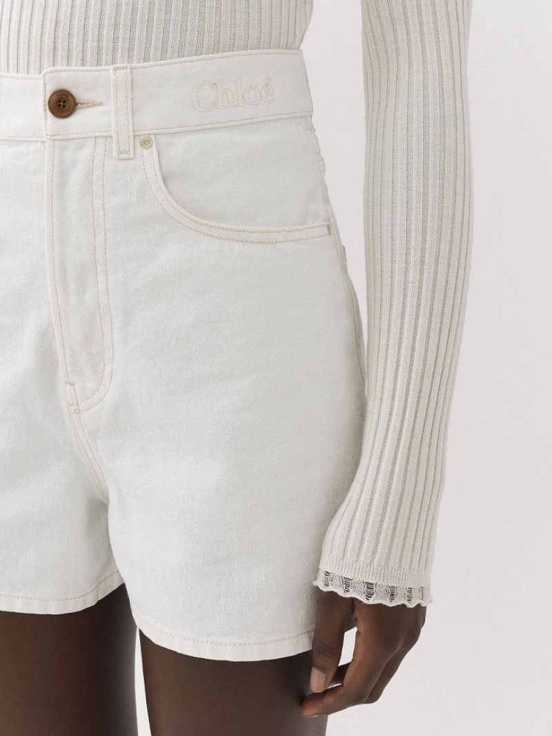 Short Chloe Dukuno Denim Blancos | CHE-SR13978