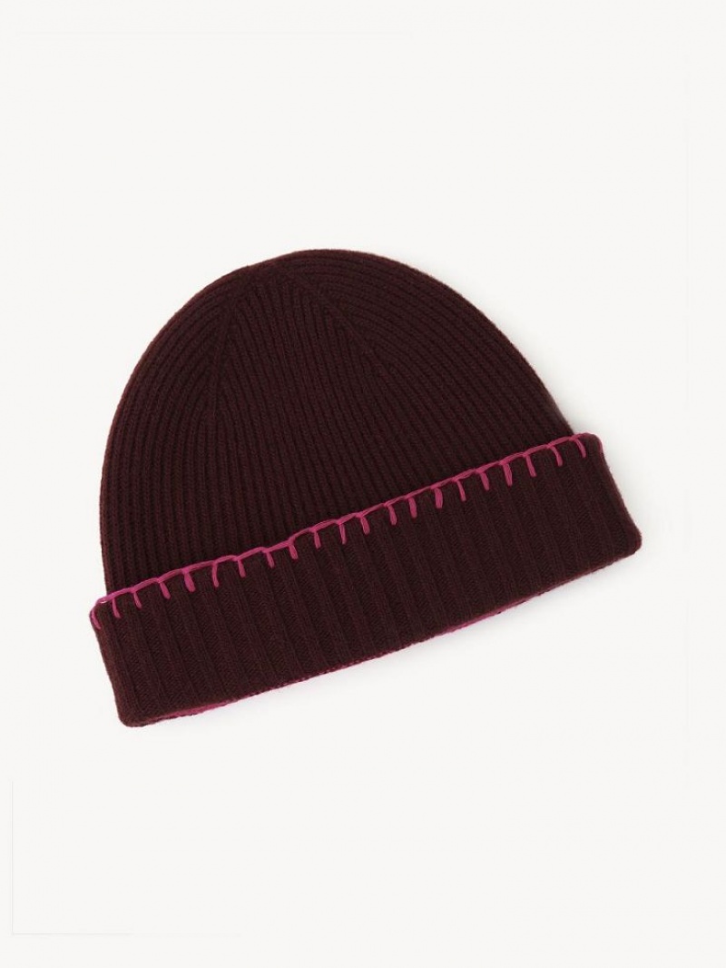 Sombreros Chloe Acanalado Knit Beanie Morados Rosas | CHE-SR14472