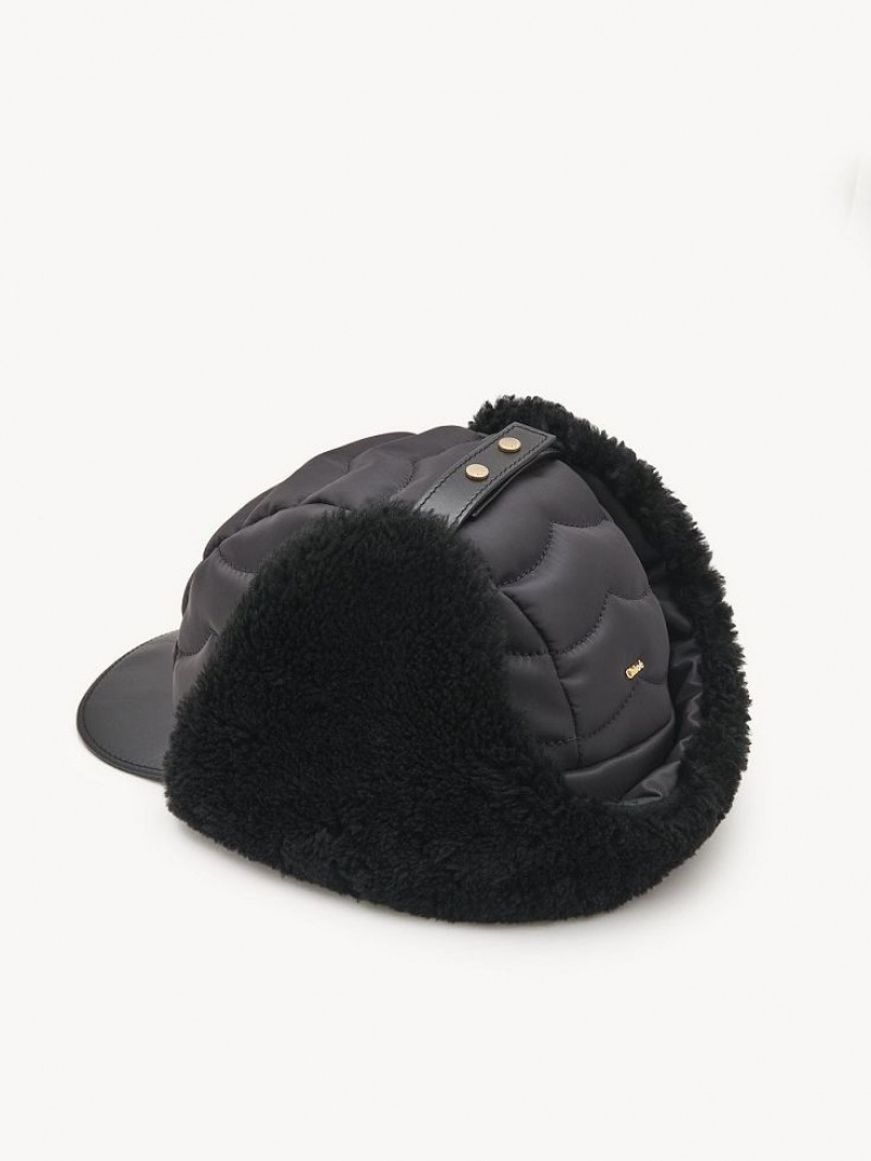 Sombreros Chloe Acolchado Chapka Negros | CHE-SR14482