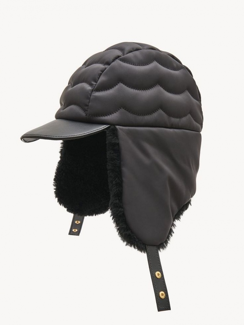 Sombreros Chloe Acolchado Chapka Negros | CHE-SR14482