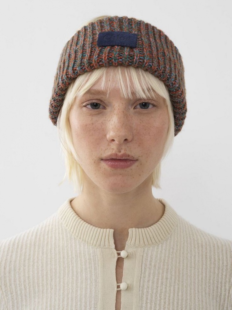 Sombreros Chloe Fornido De Punto Headband Multicolor Azules | CHE-SR14490