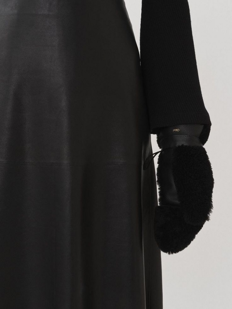 Sombreros Chloe Shearling Mittens Negros | CHE-SR14483