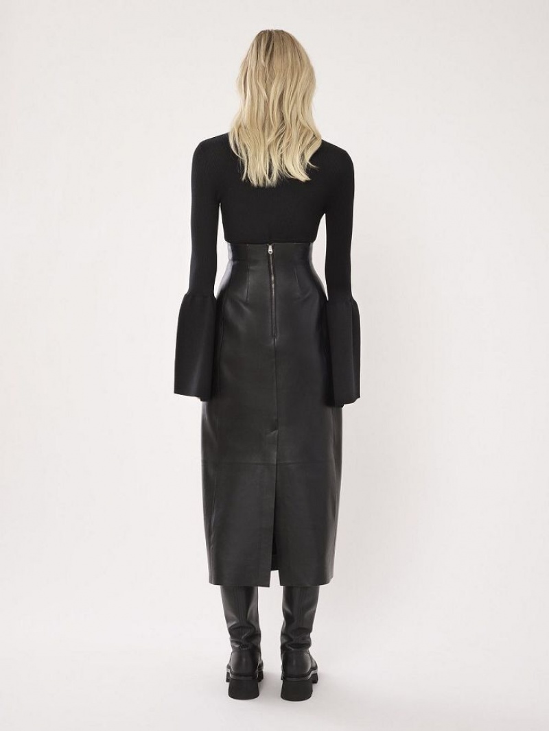 Suéteres Chloe Fitted Mock-neck Negros | CHE-SR13903