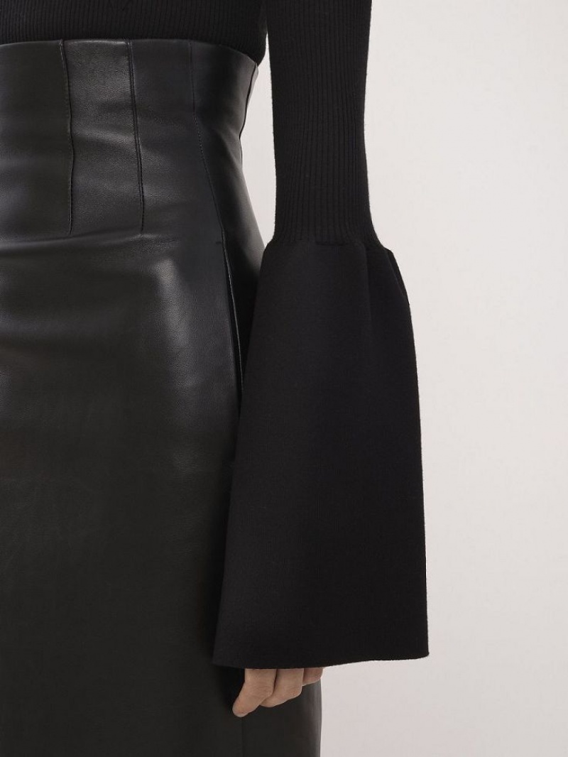Suéteres Chloe Fitted Mock-neck Negros | CHE-SR13903