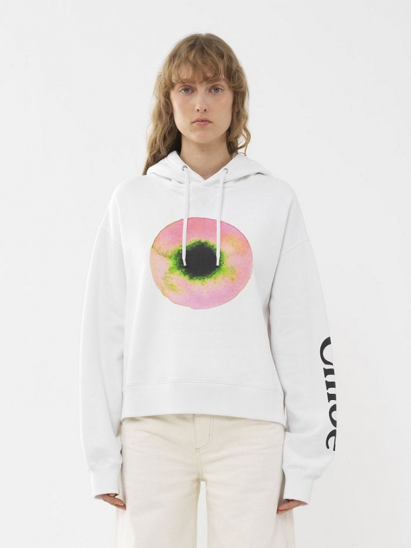 Suéteres Chloe Printed Encapuchado Blancos Rosas | CHE-SR13870