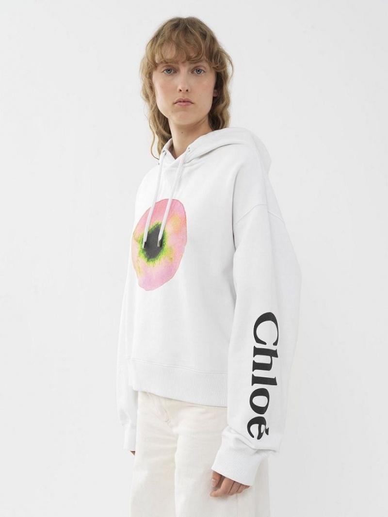 Suéteres Chloe Printed Encapuchado Blancos Rosas | CHE-SR13870