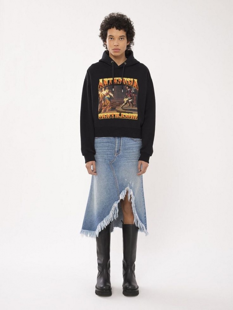 Suéteres Chloe Printed Hoodie Negros | CHE-SR13907