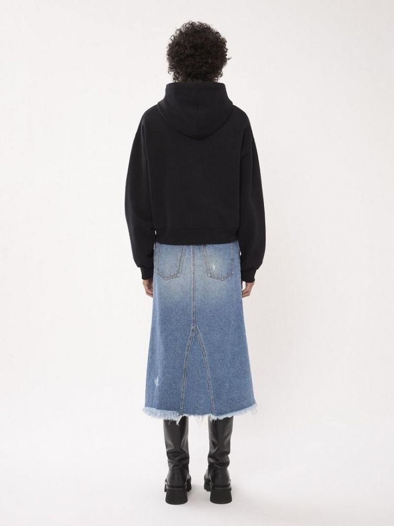 Suéteres Chloe Printed Hoodie Negros | CHE-SR13907