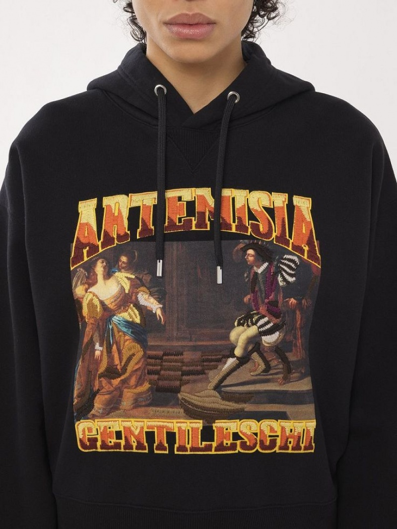 Suéteres Chloe Printed Hoodie Negros | CHE-SR13907