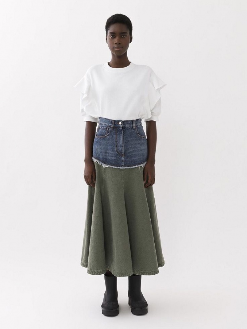 Suéteres Chloe Ruffled Blancos | CHE-SR13898