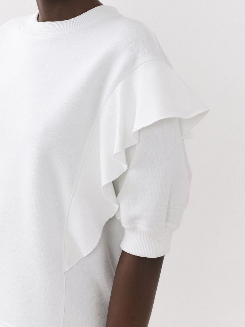 Suéteres Chloe Ruffled Blancos | CHE-SR13898