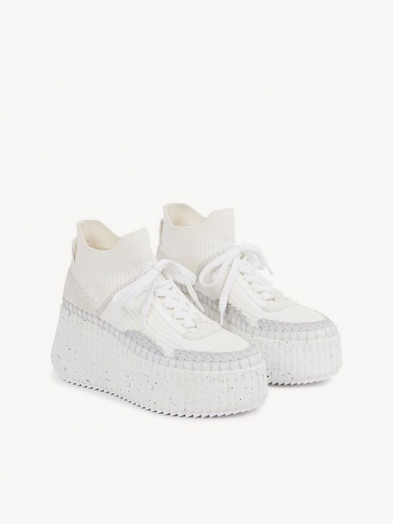Tenis Chloe Nama Wedge Blancos | CHE-SR14188