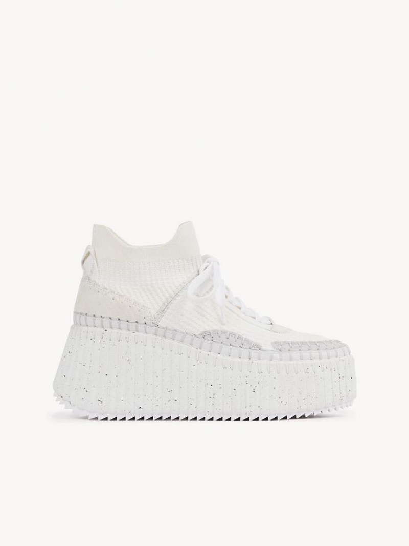 Tenis Chloe Nama Wedge Blancos | CHE-SR14188
