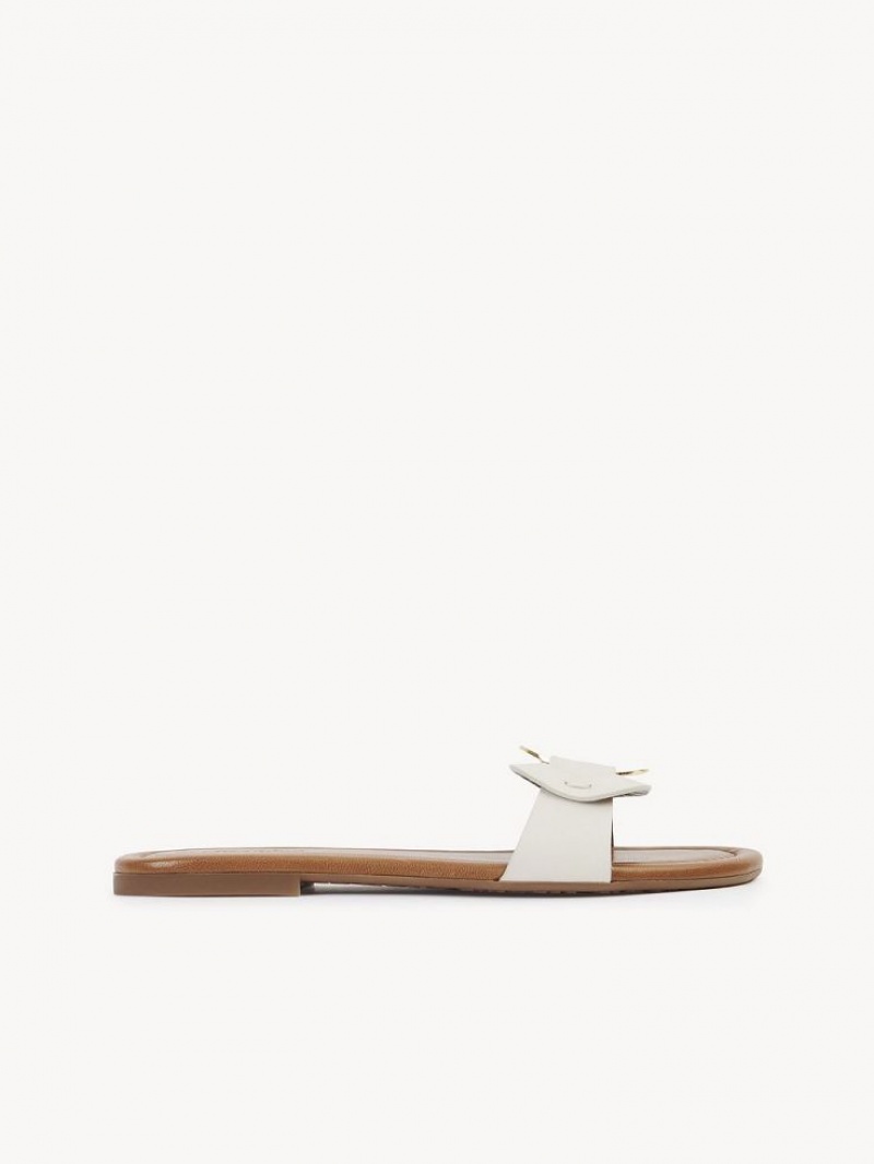 Tenis Planos Chloe Chany Mule Blancos | CHE-SR14823