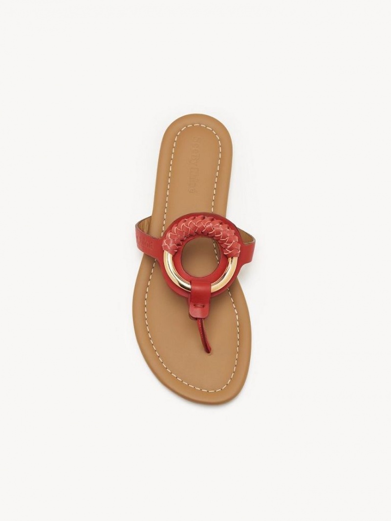 Tenis Planos Chloe Hana Flip-flop Rojos | CHE-SR14817