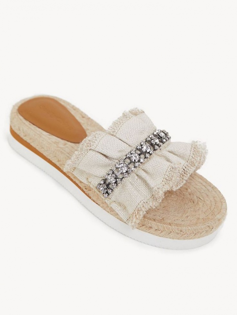 Tenis Planos Chloe Mollie Alpargata Plateados | CHE-SR14801